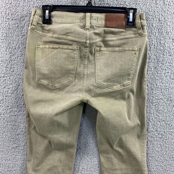 Madewell Skinny Jeans Womens 26 Green Stretch Pockets Zipper 9" High Rise Denim - Picture 6 of 15
